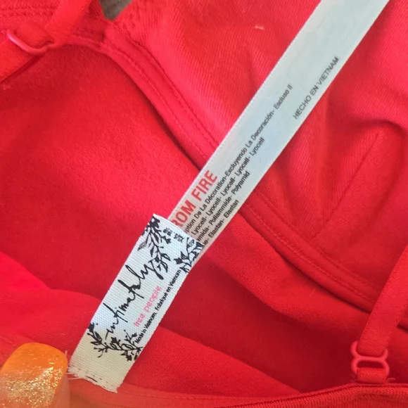 Free People Red Camisole Top-xs fp69 - Picture 4 of 7